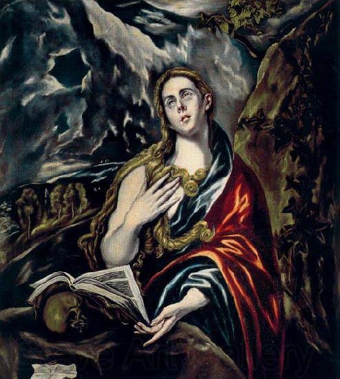GRECO, El Penitent Magdalen Spain oil painting art